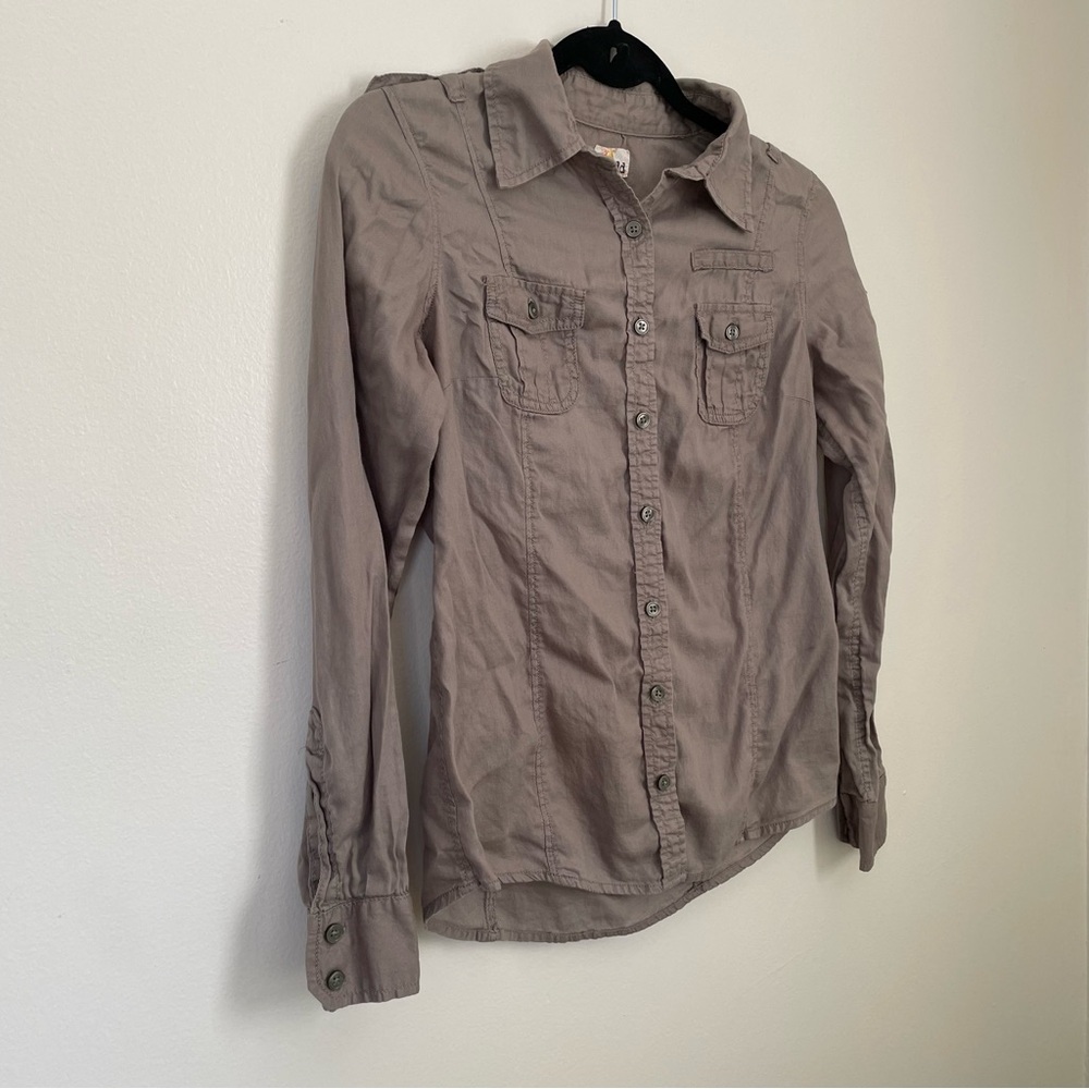 MUDD | Olive Green Button Up Shirt | Size Medium - Picture 2 of 9
